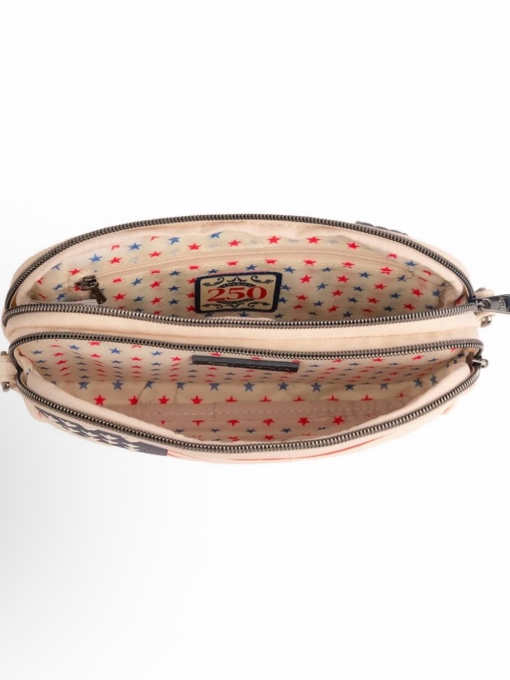 Lug Americana Stars Crossbody Bag in Red, White & Blue with Macadamia Trim - Picture 5 of 7